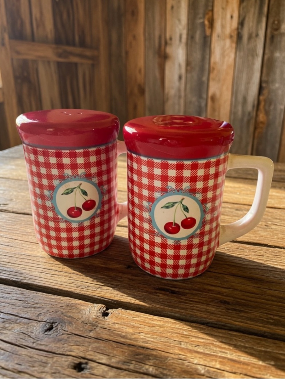 Vintage-Style Glass Salt & Pepper Shakers with Handles